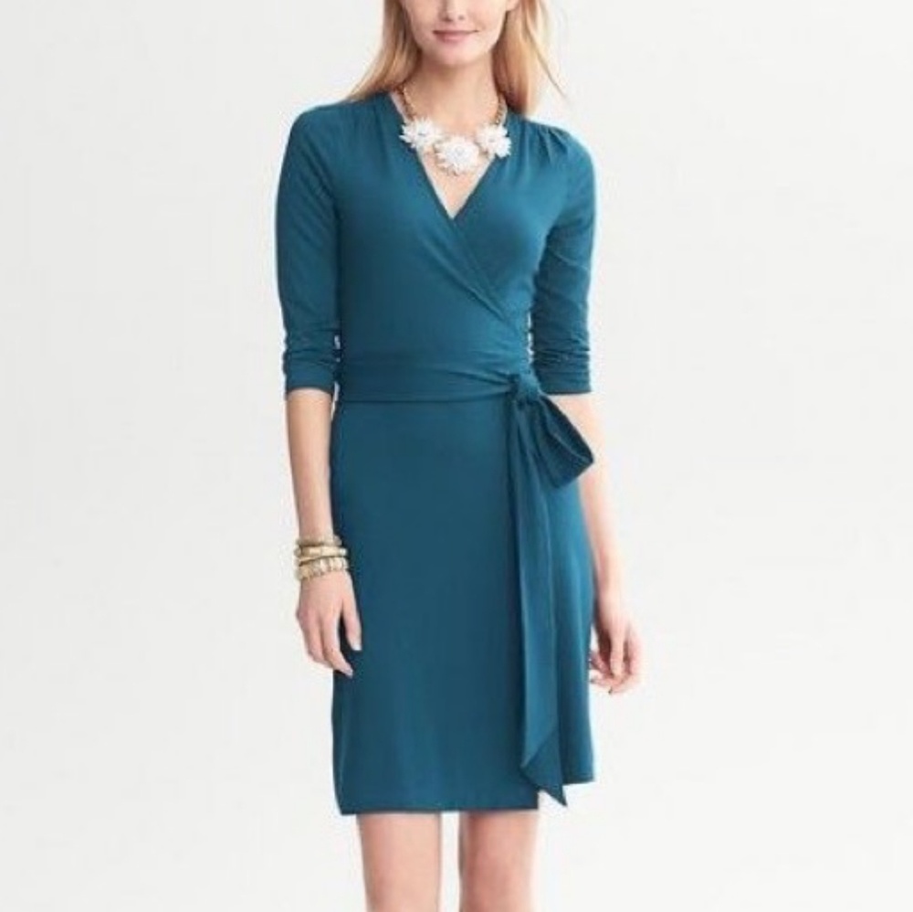 Beautiful peacock blue BR wrap dress
